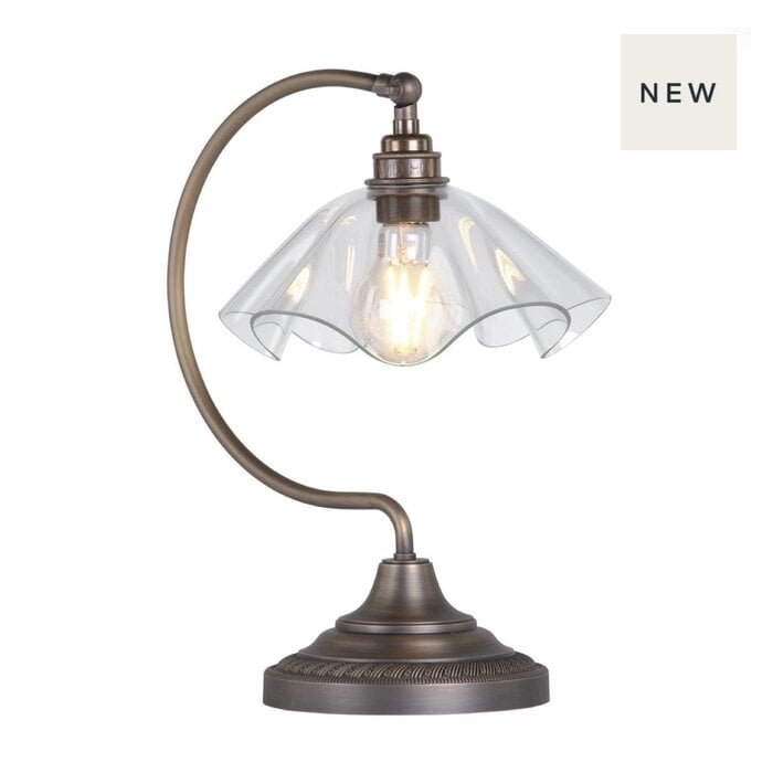 Ethel - Clear Glass and Antique Brass Table Lamp - David Hunt