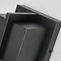 Studley - Outdoor Flush Wall Light - Satin Black with Seeded Clear Glass