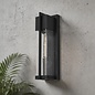Studley - Outdoor Flush Wall Light - Satin Black with Seeded Clear Glass