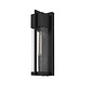 Studley - Outdoor Flush Wall Light - Satin Black with Seeded Clear Glass