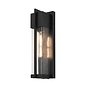 Studley - Outdoor Flush Wall Light - Satin Black with Seeded Clear Glass