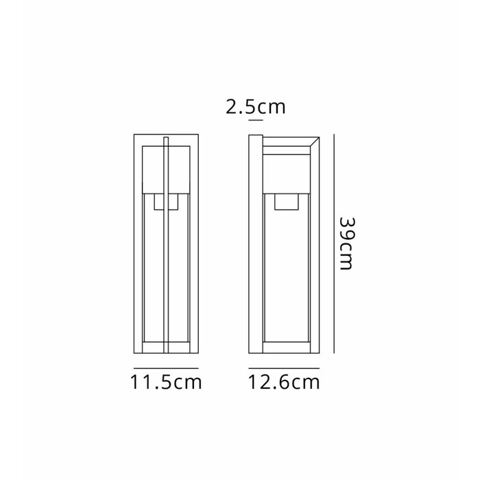 Studley - Outdoor Flush Wall Light - Satin Black with Seeded Clear Glass