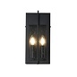 Studley - 2 Light Outdoor Flush Wall Light - Satin Black with Seeded Clear Glass