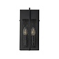 Studley - 2 Light Outdoor Flush Wall Light - Satin Black with Seeded Clear Glass
