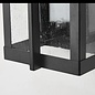 Studley - 2 Light Outdoor Flush Wall Light - Satin Black with Seeded Clear Glass