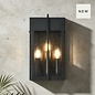 Studley - 3 Light Outdoor Flush Wall Light - Satin Black with Seeded Clear Glass