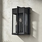 Studley - 3 Light Outdoor Flush Wall Light - Satin Black with Seeded Clear Glass