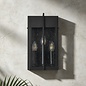 Studley - 3 Light Outdoor Flush Wall Light - Satin Black with Seeded Clear Glass