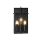 Studley - 3 Light Outdoor Flush Wall Light - Satin Black with Seeded Clear Glass