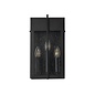 Studley - 3 Light Outdoor Flush Wall Light - Satin Black with Seeded Clear Glass