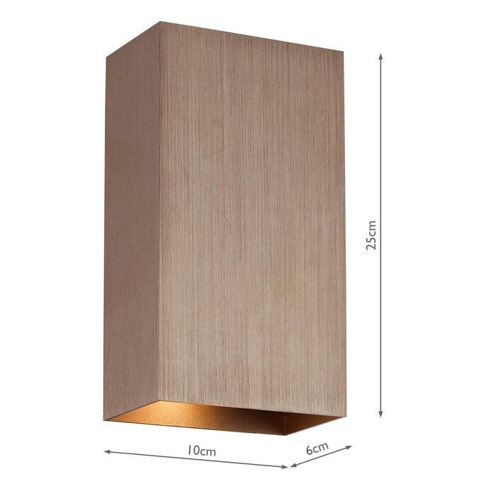 Soven 2 Light Wall Light Satin Bronze