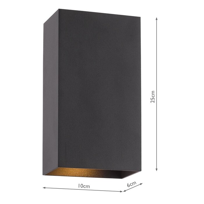 Soven 2 Light Wall Light Matt Black