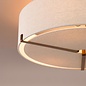 Santino 3 Light Semi-Flush Antique Bronze With Natural Linen Shade