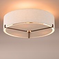 Santino 3 Light Semi-Flush Antique Bronze With Natural Linen Shade