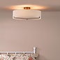 Santino 3 Light Semi-Flush Antique Bronze With Natural Linen Shade