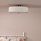 Santino 3 Light Semi-Flush Antique Bronze With Natural Linen Shade