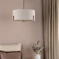 Santino 3 Light Pendant Antique Bronze and Natural With Natural Linen Shade
