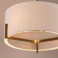 Santino 3 Light Pendant Antique Bronze and Natural With Natural Linen Shade
