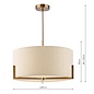 Santino 3 Light Pendant Antique Bronze and Natural With Natural Linen Shade
