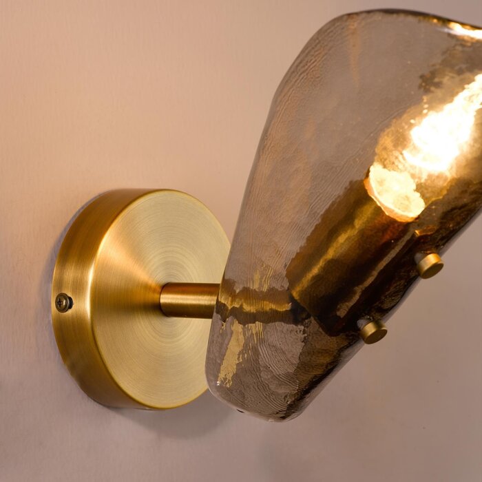 Ordelle - Adjustable Wall Light - Antique Bronze and Tea Smoked Glass