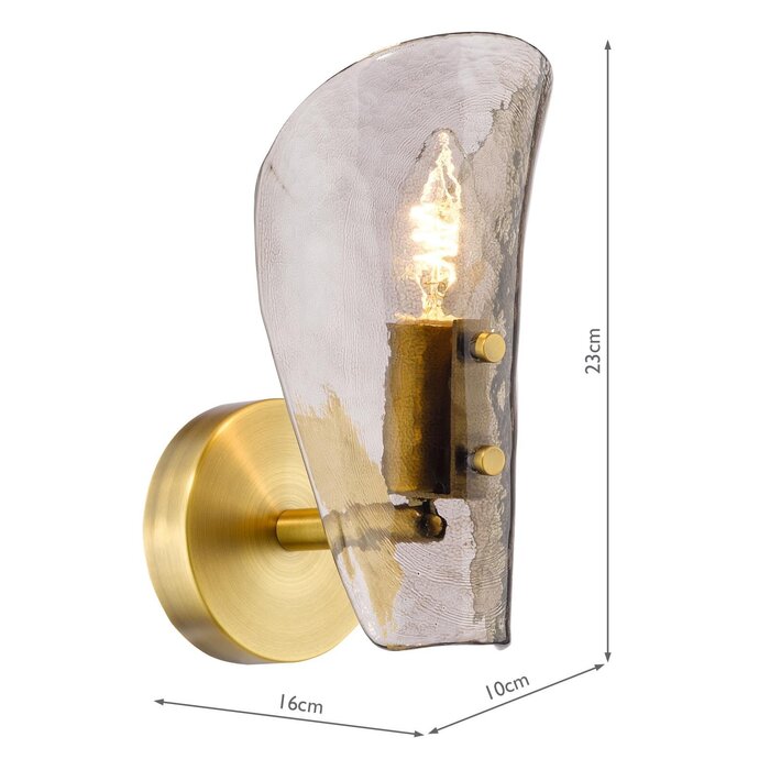 Ordelle - Adjustable Wall Light - Antique Bronze and Tea Smoked Glass