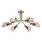 Ordelle - 6 Light Adjustable Semi-Flush Ceiling Light - Antique Bronze and Tea Smoked Glass