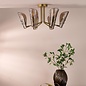 Ordelle - 6 Light Adjustable Semi-Flush Ceiling Light - Antique Bronze and Tea Smoked Glass