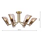 Ordelle - 6 Light Adjustable Semi-Flush Ceiling Light - Antique Bronze and Tea Smoked Glass