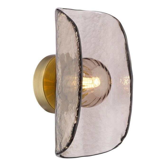 Megara - Wall Light - Antique Bronze and Tea Smoked Glass