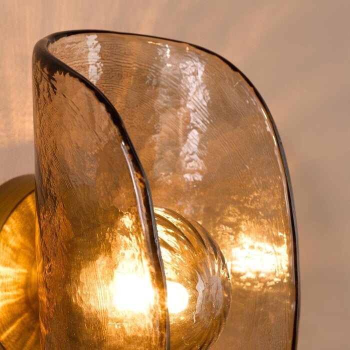 Megara - Wall Light - Antique Bronze and Tea Smoked Glass