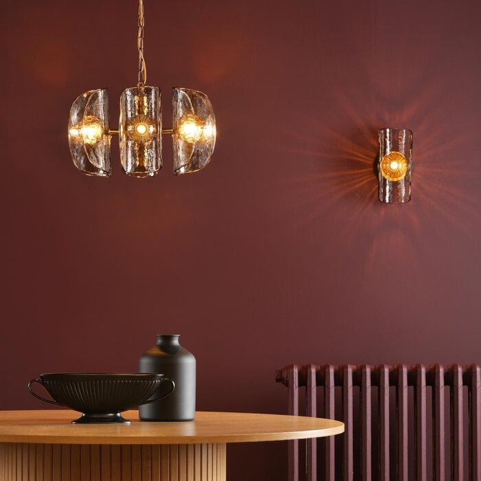 Megara - Wall Light - Antique Bronze and Tea Smoked Glass