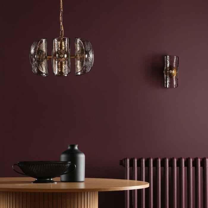 Megara - Wall Light - Antique Bronze and Tea Smoked Glass