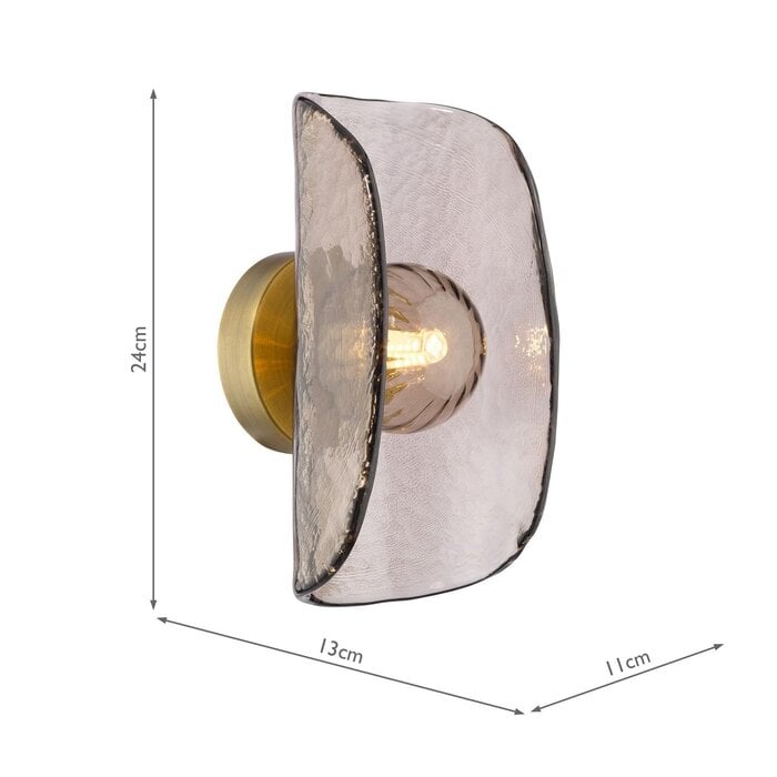 Megara - Wall Light - Antique Bronze and Tea Smoked Glass