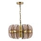 Megara - 6 Light Ceiling Pendant - Antique Bronze and Tea Smoked Glass