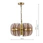 Megara - 6 Light Ceiling Pendant - Antique Bronze and Tea Smoked Glass