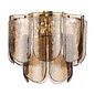 Anielle 3 Light Flush Natural Brass and Tea Smoked Glass