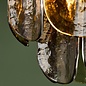 Anielle 3 Light Flush Natural Brass and Tea Smoked Glass