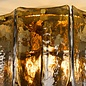 Anielle 3 Light Flush Natural Brass and Tea Smoked Glass