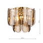 Anielle 3 Light Flush Natural Brass and Tea Smoked Glass