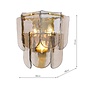 Anielle 3 Light Wall Light Natural Brass and Tea Smoked Glass