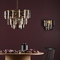 Anielle 9 Light Chandelier Natural Brass and Tea Smoked Glass
