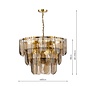 Anielle 9 Light Chandelier Natural Brass and Tea Smoked Glass