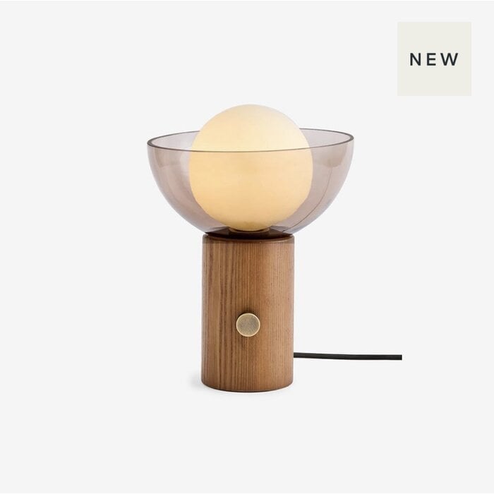 Layla Table Lamp in Dark Wood - MADE