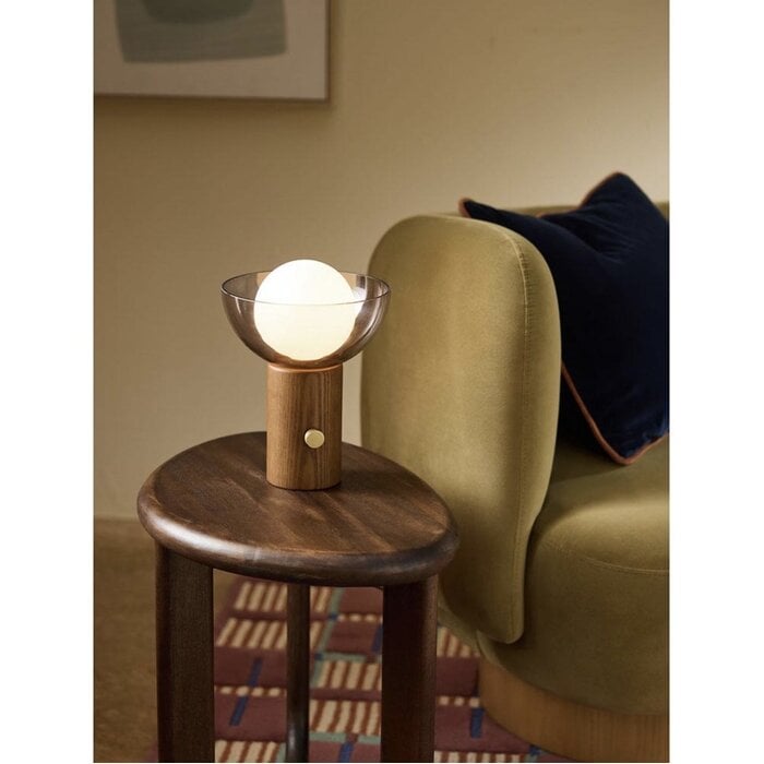 Layla Table Lamp in Dark Wood - MADE