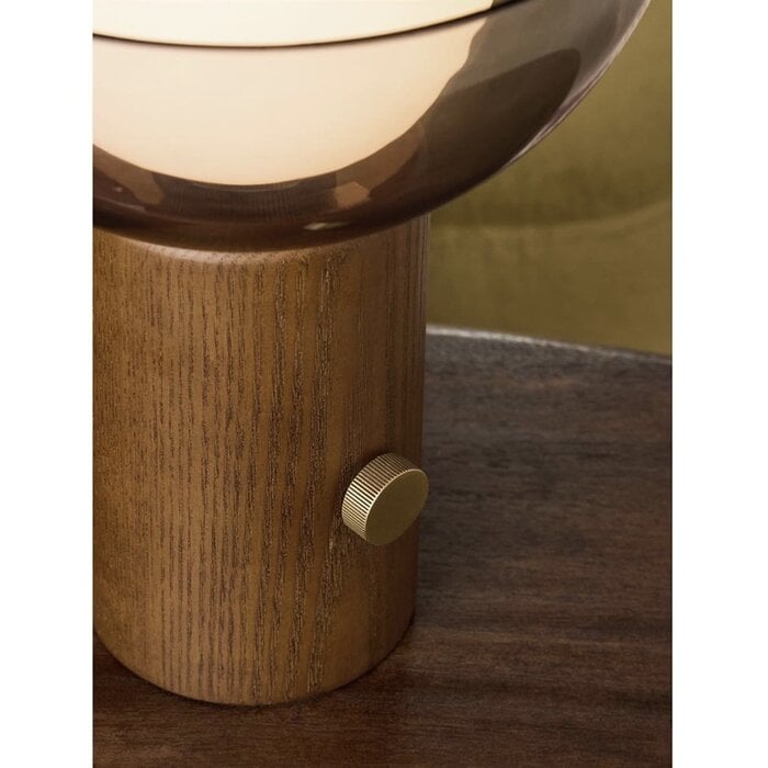 Layla Table Lamp in Dark Wood - MADE