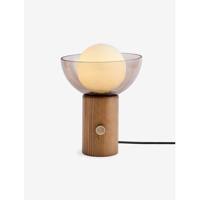 Layla Table Lamp in Dark Wood - MADE