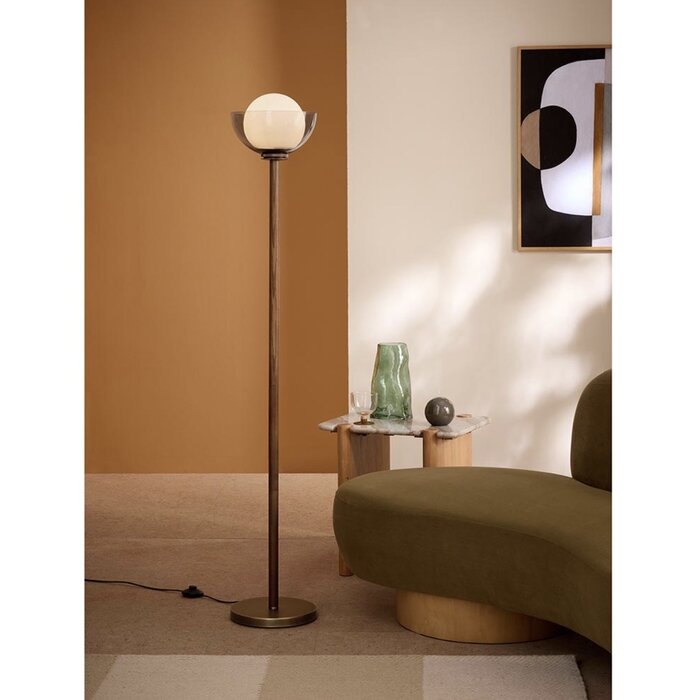 Layla Floor Lamp in Dark Wood - MADE