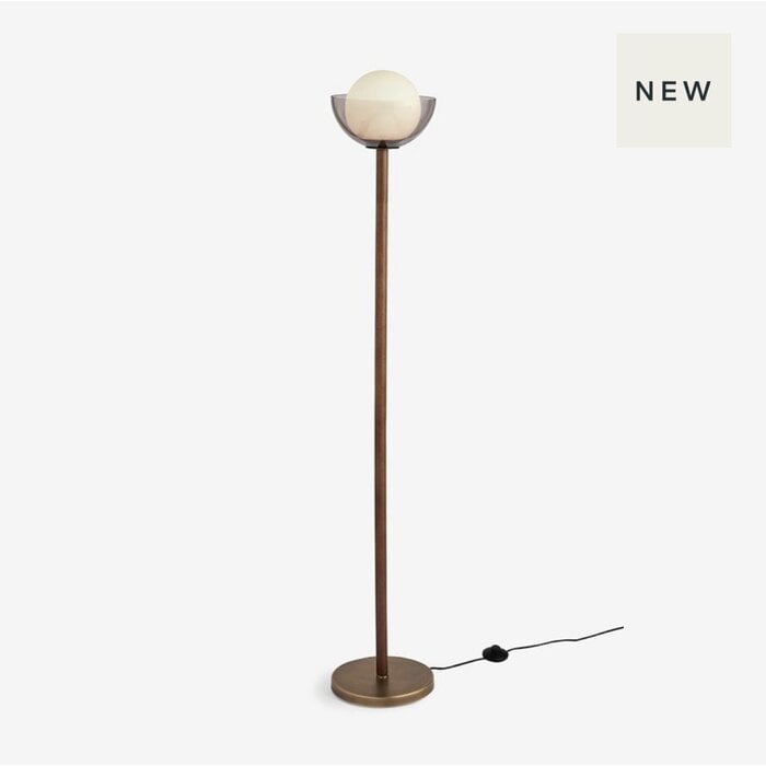 Layla Floor Lamp in Dark Wood - MADE