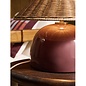 Nora Table Lamp in Burgundy Red & Rattan - MADE