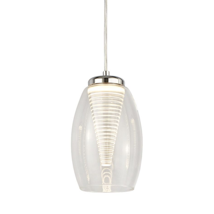 Tornado - 5 Light Multi Drop Modern LED Pendant - Clear Glass